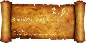 Komlós Judit névjegykártya